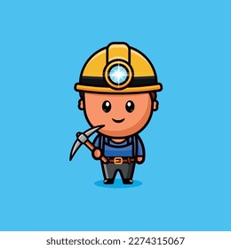 Gold mining worker vector character