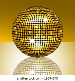 Gold mirror ball background vector illustration