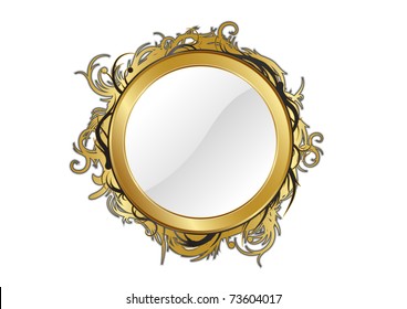gold mirror isolated for any background