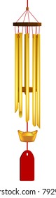 Gold Mobile chimes hang graphic vector