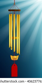 Gold Mobile chimes hang vector