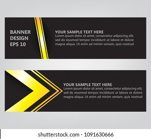 gold modern banner set