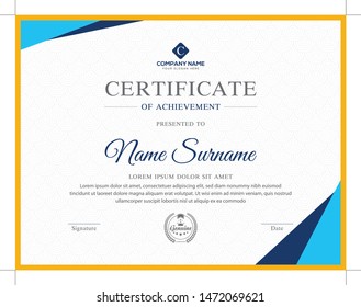 Gold modern certificate for corporate companies and all types business and other sectors