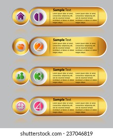 Gold modern text box template for website computer graphic and internet, numbers. 