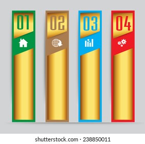 gold modern text box template for website computer graphic and internet, numbers. gold.