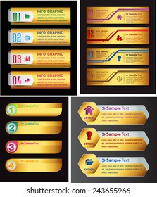 gold modern text box template for website computer graphic and internet, numbers. Set of color frames for text or quotes. brochure. many, various