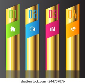 gold modern text box template for website computer graphic technology and internet, numbers. 