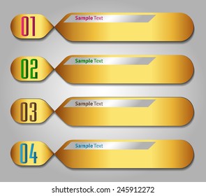 gold modern text box template for website computer graphic technology and internet, numbers.