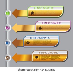 Gold modern text box template for website computer graphic technology and internet, numbers.