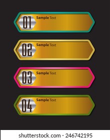 gold modern text box template for website computer graphic technology and internet, numbers.