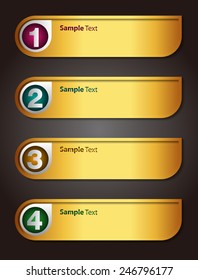 gold modern text box template for website computer graphic technology and internet, numbers. 