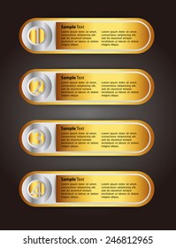 gold modern text box template for website computer graphic technology and internet, numbers. 