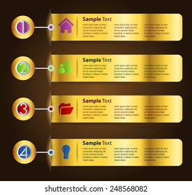 gold modern text box template for website computer graphic and internet, numbers.