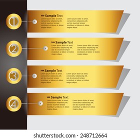 gold modern text box template for website computer graphic and internet, numbers. ribbon