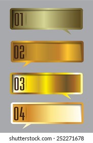 gold modern text box template for website computer graphic and internet, numbers.
