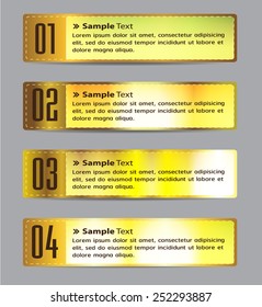 gold modern text box template for website computer graphic and internet, numbers. 
