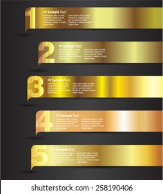 gold modern text box template for website computer graphic internet and business, numbers. speech bubble