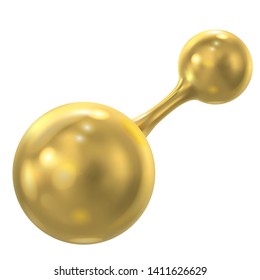 Gold molecule. Vector illustration isolated on white background.