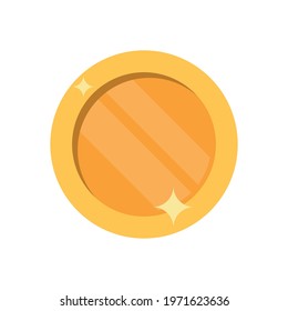 Gold monet icon. Vector illustration in flat design