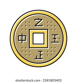 gold money color icon vector. gold money sign. isolated symbol illustration