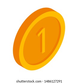 Gold money isometric 3d vector icon