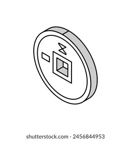 gold money isometric icon vector. gold money sign. isolated symbol illustration