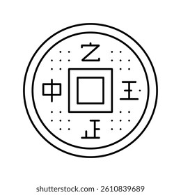 gold money line icon vector. gold money sign. isolated contour symbol black illustration