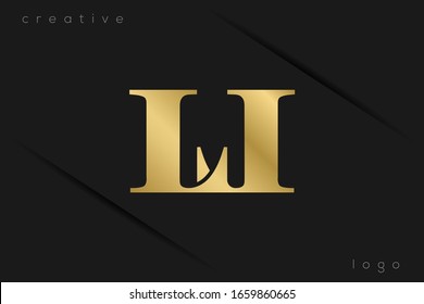 Iniciales monogramas Gold Letra mayúscula L LL diseño vectorial