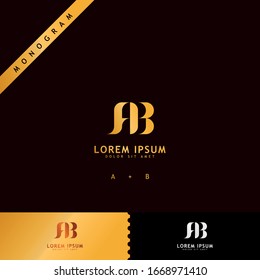 Elementos de plantilla de diseño del logotipo AB de la letra monográfica Gold para el grupo de empresas