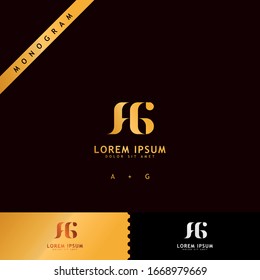 Gold Monogram Letter AG Logo Design Template Elemente für die Unternehmensgruppe