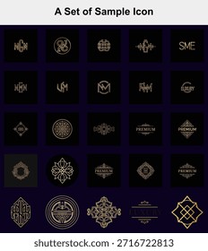 Monograma de oro sobre fondo oscuro emblema cresta