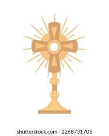 gold monstrance communion icon isolated