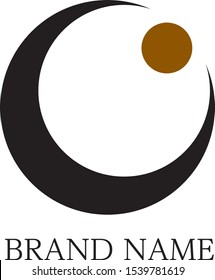 gold moon circle logo icon