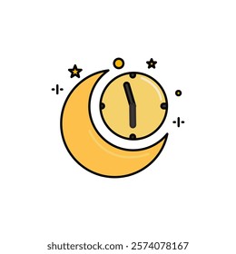 gold moon and clock icon