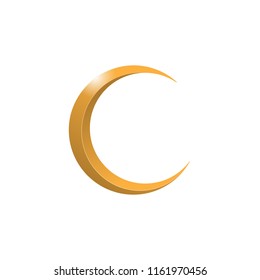 Gold moon isolated