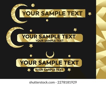 Gold Moon Lower third Yellow Lower third Gold Banner Luxury Design Pack Vector