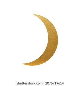 Gold Moon on white background