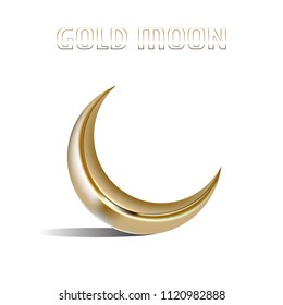 Gold Moon. Vector illustration.