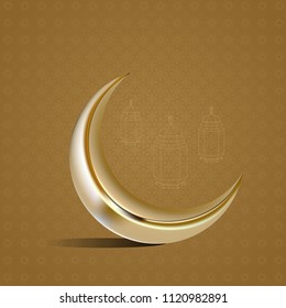 Gold Moon. Vector illustration.