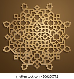 Gold morocco arabic ornament pattern