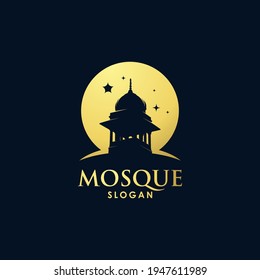 Gold mosque architecture art logo vector