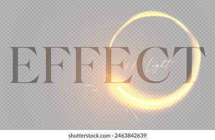 Gold motion light effect. Soft transparent fire
