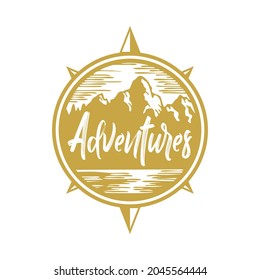 Gold Mountain Compass logo design