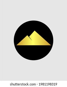 Diseño vectorial de icono de montaña dorado para logotipo, negocios, finanzas, fondo, etc.