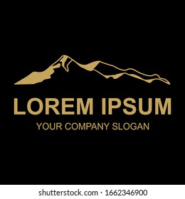 Gold mountain logo with black background. A versatile logo for your business. Vector illustration