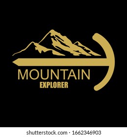 Gold mountain logo with black background. A versatile logo for your business. Vector illustration