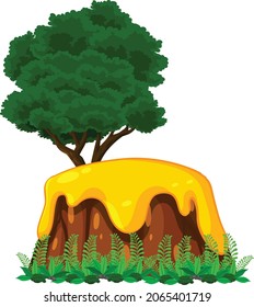 goldene Gebirgsvektorkunst und Illustration