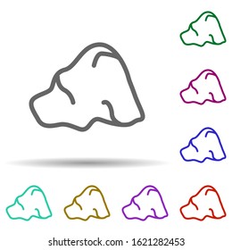 Gold in multi color style icon. Simple thin line, outline vector of row matterial icons for ui and ux, website or mobile application
