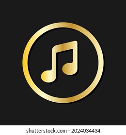 gold music symbol on the dark background.