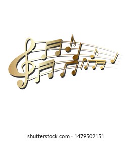 Music Notes Metal Gold Vector Stock Vector (Royalty Free) 408786355